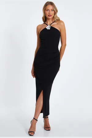 Quiz Womens Diamante Corsage Midi Dress - Size 14 UK