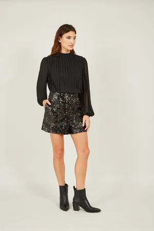 Yumi Womens Sequin Mini Shorts - Size 14 UK