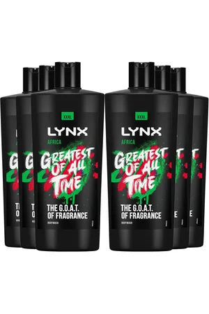 Lynx Mens G.O.A.T Shower Gel up to 12H Refreshing Fragrance XXXL Africa 700ml, 6 Pack - - One Size