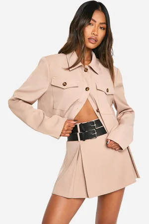 Boohoo Womens Utility Belted Pleated Mini Skirt - - Size 10 UK