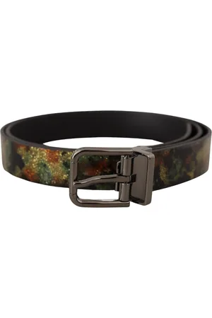 Dolce & Gabbana Mens Sparkling Leather Metal Buckle Belt - Size 90 cm