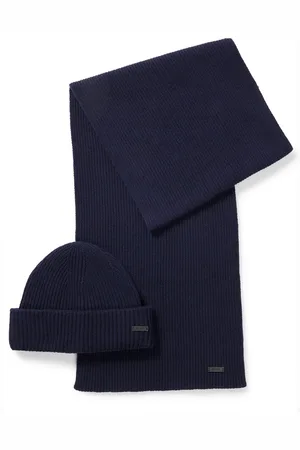 HUGO BOSS Mens Accessories Fantastico Scarf in Dark Wool - One Size