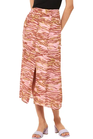 Whistles Womens Clouded Tiger Button Skirt - - Size 8 UK