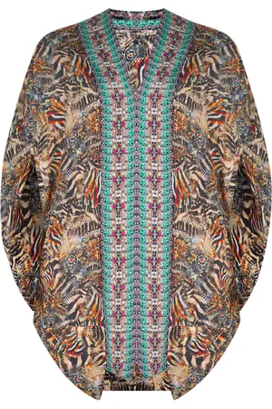 INOA Womens Golden Eagle Multicoloured Short Kimono - - Size 10 UK