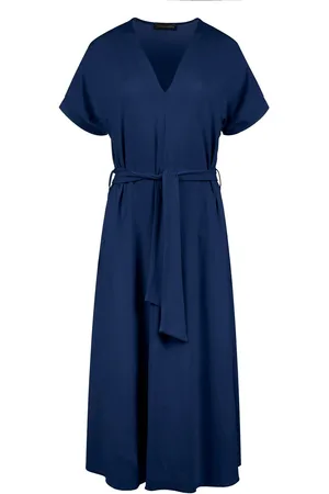 Conquista Womens Jersey Belted Midi Dress - Size Medium