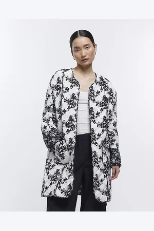River Island Womens Quilted Coat Floral - Size X-Small