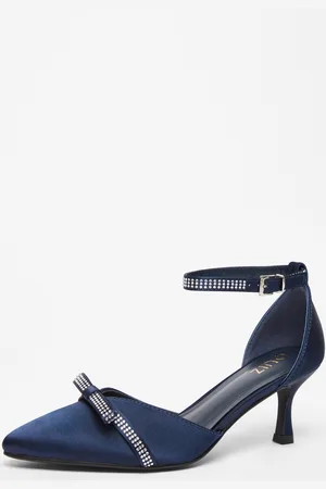 Quiz Womens Diamante Low Court Heels - Size UK 7