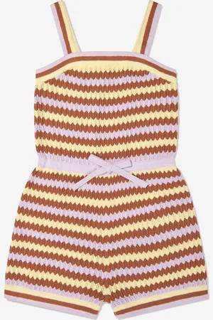 ZIMMERMANN Girls Pop Textured Knit Playsuit in - Size 4Y