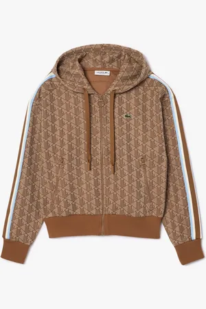 Lacoste Womens Jacquard Monogram Hoodie in - Size 8 UK