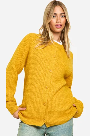Boohoo Womens Knitted Oversized Boxy Button Front Cardigan - - Size X-Small