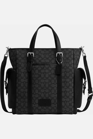 Coach Mens Sprint Tote in Leather and Signature Jacquard Bag - - One Size