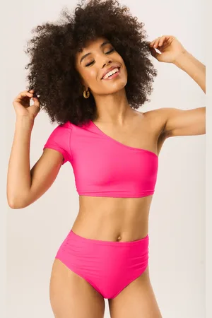 Gini London Womens One Shoulder Bikini Top - Polyamide - Size 12 UK