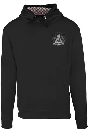 Aquascutum Mens Aldis Emblem Logo Hoodie - Size Medium