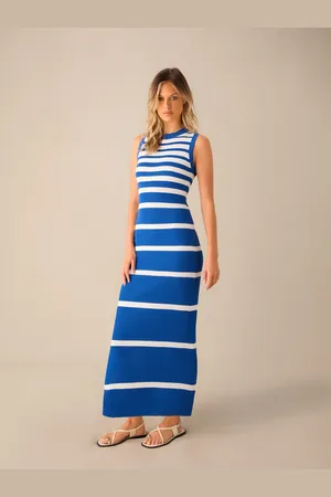 Ro&Zo Womens Stripe Sleeveless Knitted Dress - Size 16 UK
