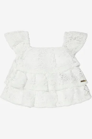 Guess Girls Lace Ruffle Top in - Size 16Y