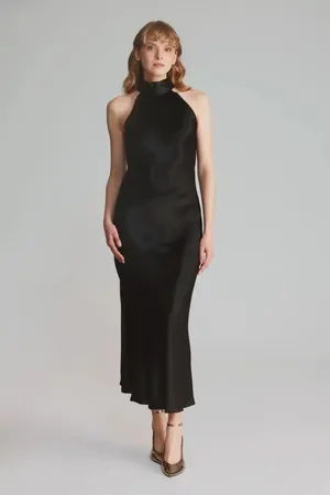 Gusto Womens Halter Neck Maxi Dress - - Size Small