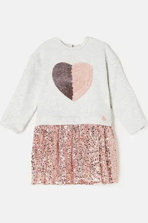 Angel & Rocket Girls Madelyn Sequin Skirt Sweat Dress - - Size 7Y