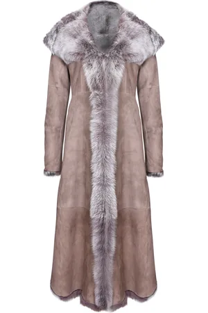 Infinity Womens Full Length Hooded Toscana Sheepskin Trench Coat-Donetsk - - Size 10 UK