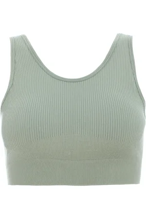 Quiz Womens Sage Seamless Strappy Crop Top - - Size Small