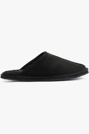 JACK & JONES DUDELY Mens Microfiber Mule Slippers Anthracite - - Size UK 7