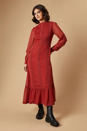 Oasis Womens Plain Lace Trim Detail Maxi Dress - - Size 10 UK