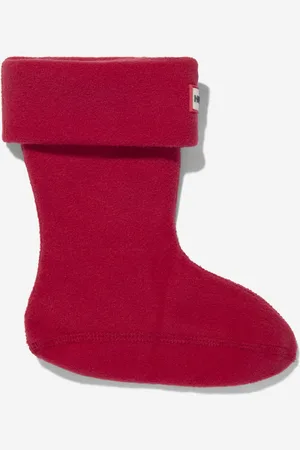 Hunter Kids Unisex Recycled Fleece Boot Socks in Yellow - - Size 3-5 (UK Shoe)