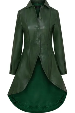 Infinity Womens Gothic Full Length Victorian Coat - Vantaa Lamb Leather - Size 2XL