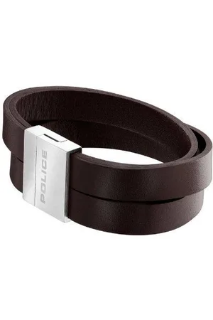 Police : "BACKLASH" BROWN LEATHER BRACELET - - One Size