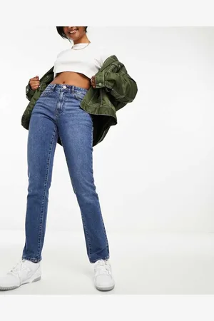 VILA Womens straight leg jean in mid blue - - Size EU 38 (Womens)