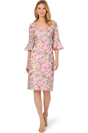 Adrianna Papell Womens Floral Printed Short Dress in - Size 6 UK