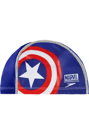 Speedo Childrens Unisex Marvel Blue Junior Printed Swim Slogan Pace Cap 8 11307C842 - - One Size