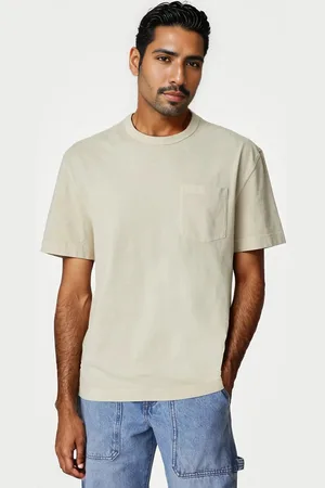 Marks & Spencer Mens White V Neck Button Top - Cotton - Size X-Large