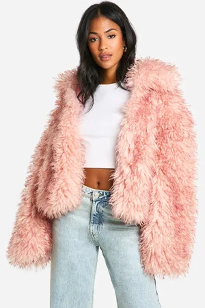 Boohoo Womens Tall Shaagy Faux Fur Coat - - Size 6 UK
