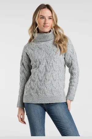 French Connection Womens Cable Roll Long Sleeve Jumper - Size Medium
