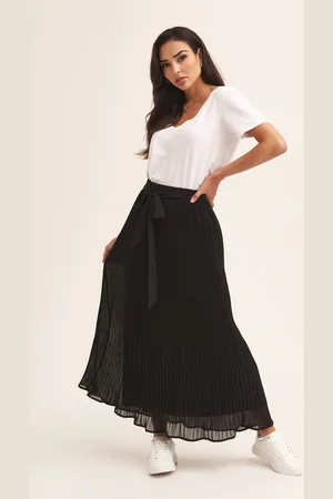 Gini London Womens Pleated Belt Detail Midi Skirt - Size 12 UK