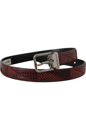 Dolce & Gabbana WoMens Exotic Leather Metal Logo Buckle Belt - Size 75 cm