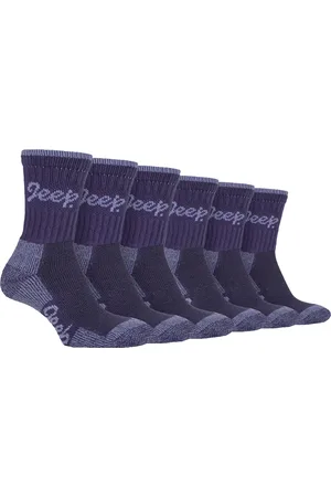 Jeep 6 Pair Multipack Ladies Cotton Breathable Padded Hiking Socks