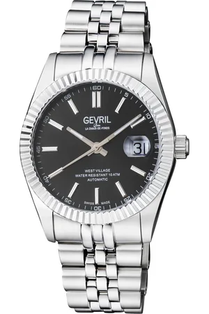 Gevril Mens West Village 48901 Sellita SW200, Swiss Automatic Movement Stainless Steel Watch - One Size