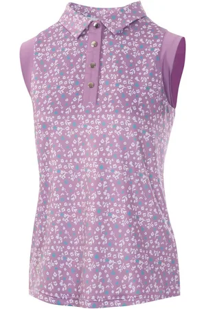 Island Green Womens/Ladies Floral Sleeveless Golf Polo Shirt ( /White) - Size Medium