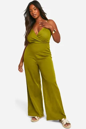 Boohoo Womens Plus Woven Strappy Wide Leg Jumpsuit - - Size 26 UK