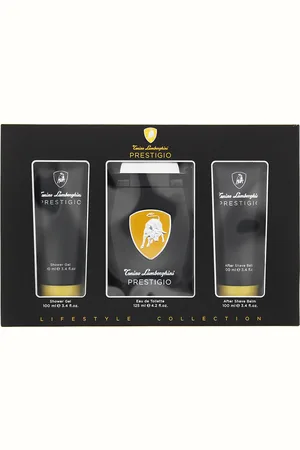 AUTOMOBILI LAMBORGHINI Mens Tonino Prestigio Eau de Toilette 125ml, Shower Gel 100ml + Aftershave Balm Gift Set - One Size