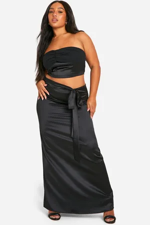 Boohoo Womens Plus Satin Maxi Skirt - - Size 18 UK