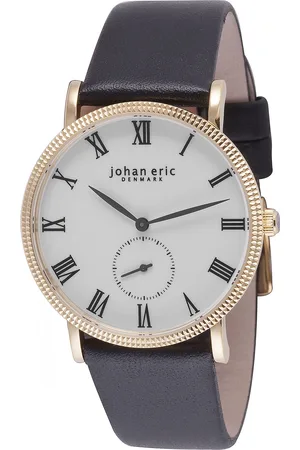 Johan Eric Holstebro Mens watch, rose gold case, white dial, leather - One Size