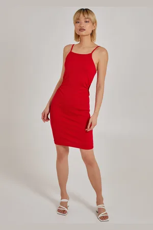 Pink Vanilla Womens High Neck Side Cut Out Rib Mini Dress - - Size 6 UK
