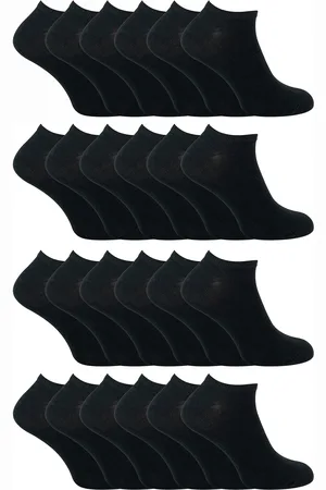 Sock Snob Mens 24 Pack Multipack Cotton Trainer Socks for Men & Women - - Size UK 4-6.5