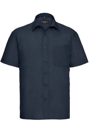Russell Athletic Collection Mens Poplin Easy-Care Short-Sleeved Formal Shirt (French ) - Size 14.5 inch