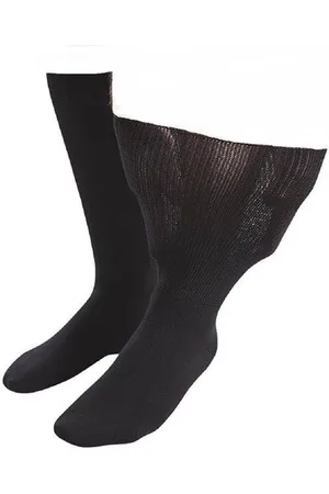 IOMI Mens 1 Pack Extra Wide Loose Fit Cotton Oedema Socks for Swollen Ankles - - Size UK 9-11