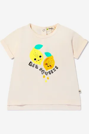 THE BONNIE MOB Kids Unisex Organic Cotton Lemon Print T-Shirt - - Size 3-6M