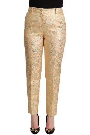 Dolce & Gabbana Womens Floral Brocade High Waist Tapered Pants - - Size IT 40 (Women