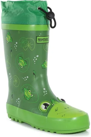 Regatta Childrens Unisex Childrens/Kids Mudplay Jnr Frog Square Wellington Boots (Frog ) - Size UK 1 Infant